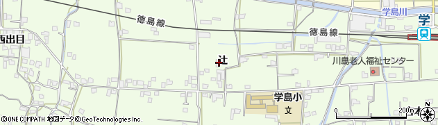 徳島県吉野川市川島町学（辻）周辺の地図