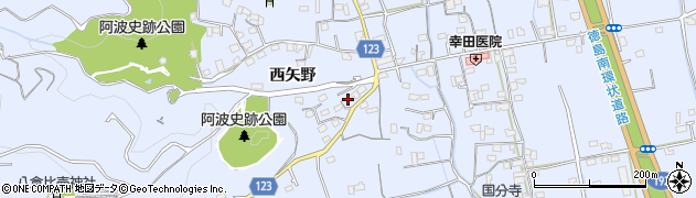 徳島県徳島市国府町西矢野407周辺の地図