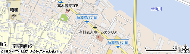 昭和町八周辺の地図