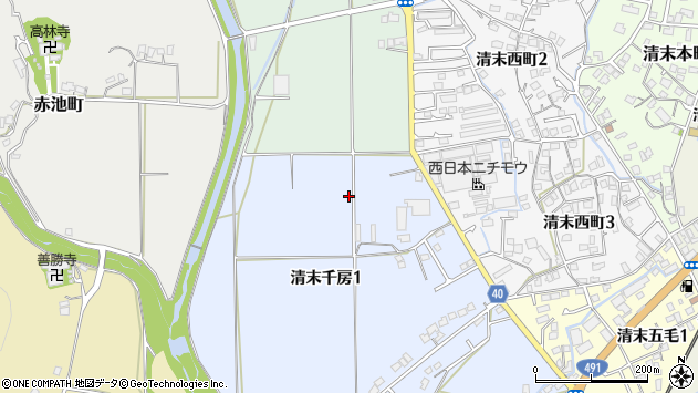 〒750-1163 山口県下関市清末千房の地図