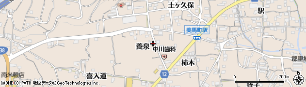 徳島県美馬市美馬町（養泉）周辺の地図