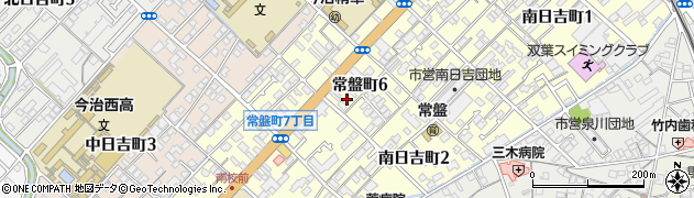 愛媛県今治市常盤町6丁目周辺の地図