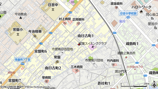 〒794-0056 愛媛県今治市南日吉町の地図