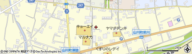徳島県吉野川市山川町前川周辺の地図