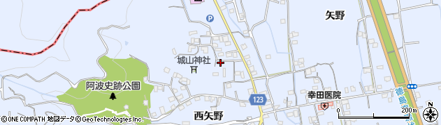 徳島県徳島市国府町西矢野159周辺の地図