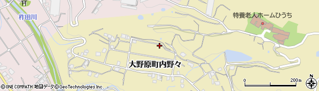 香川県観音寺市大野原町内野々周辺の地図