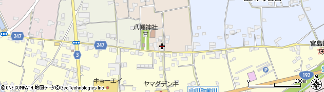 徳島県吉野川市山川町八幡197周辺の地図