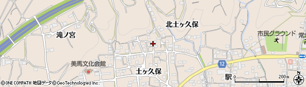 徳島県美馬市美馬町北土ヶ久保周辺の地図