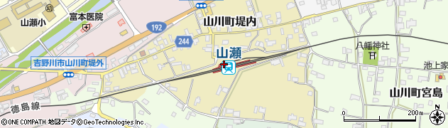 徳島県吉野川市山川町西久保周辺の地図