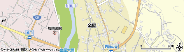 和歌山県有田郡有田川町金屋周辺の地図