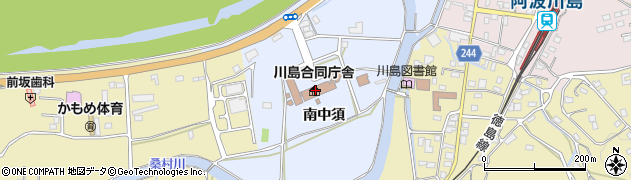 徳島県吉野川合同庁舎　東部県土整備局吉野川庁舎総務担当周辺の地図