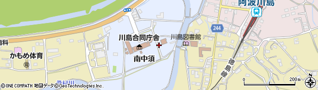 徳島県吉野川市川島町宮島（南中須）周辺の地図
