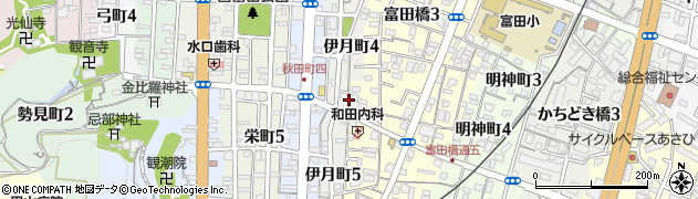 徳島県徳島市伊月町周辺の地図
