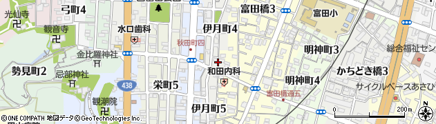 徳島県徳島市伊月町周辺の地図