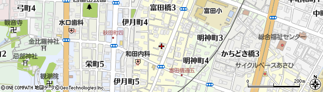 徳島県徳島市富田橋周辺の地図