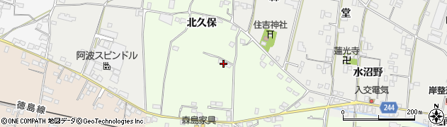 徳島県吉野川市川島町学（北久保）周辺の地図