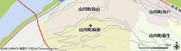 徳島県吉野川市山川町麻掛周辺の地図
