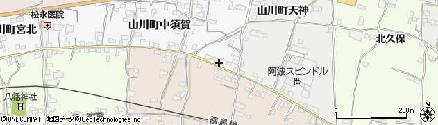 徳島県吉野川市山川町中須賀3周辺の地図