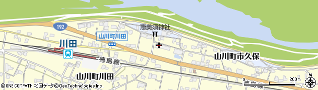 吉野川市役所　西川田福祉センター周辺の地図