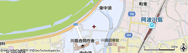 徳島県吉野川市川島町宮島（東中須）周辺の地図
