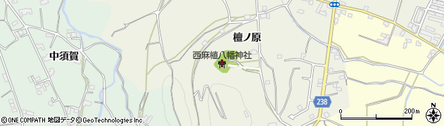 西麻植八幡神社周辺の地図