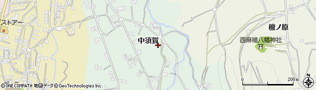 徳島県吉野川市川島町山田中須賀周辺の地図