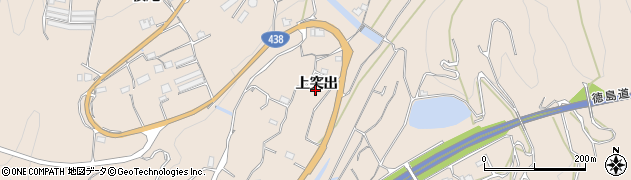 徳島県美馬市美馬町（上突出）周辺の地図
