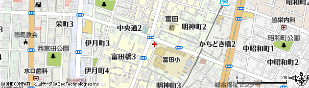 徳島県徳島市中央通周辺の地図