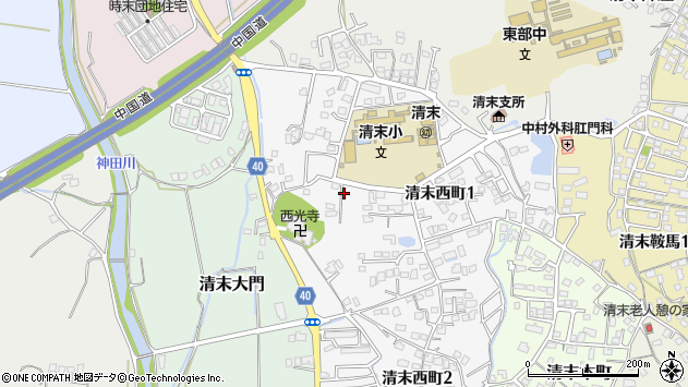 〒750-1161 山口県下関市清末西町の地図