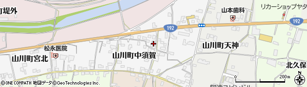 徳島県吉野川市山川町中須賀75周辺の地図