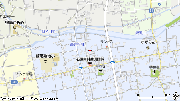 〒776-0033 徳島県吉野川市鴨島町飯尾の地図