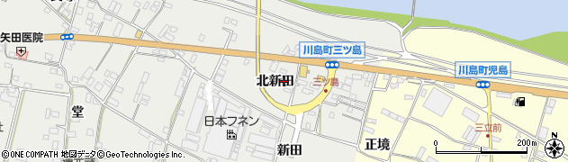 徳島県吉野川市川島町三ツ島（北新田）周辺の地図