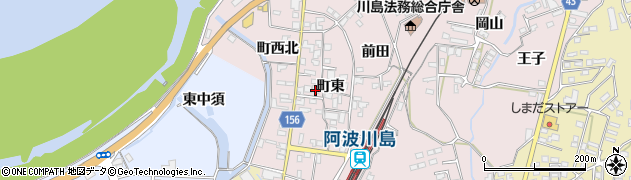 徳島県吉野川市川島町川島町東周辺の地図