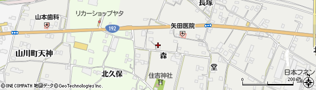 徳島県吉野川市川島町三ツ島（森）周辺の地図