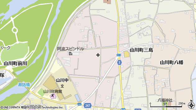 〒779-3403 徳島県吉野川市山川町三島の地図