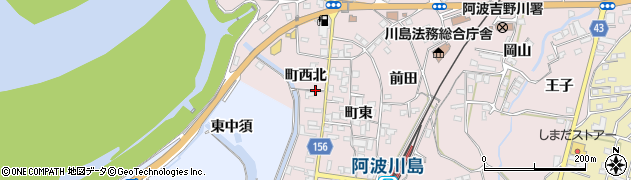 徳島県吉野川市川島町川島（町西北）周辺の地図