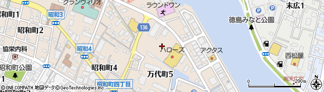 徳島県徳島市万代町周辺の地図