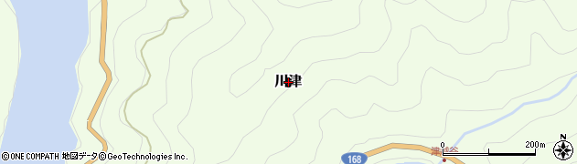 奈良県十津川村（吉野郡）川津周辺の地図