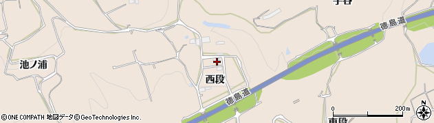 徳島県美馬市美馬町西段周辺の地図