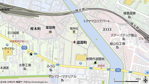 〒746-0003 山口県周南市道源町の地図