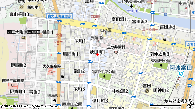 〒770-0934 徳島県徳島市秋田町の地図