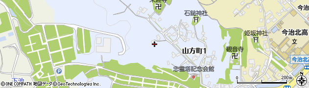 愛媛県今治市山方町周辺の地図