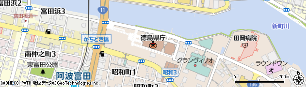 徳島県庁周辺の地図
