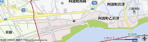徳島県阿波市阿波町乙岩津80周辺の地図