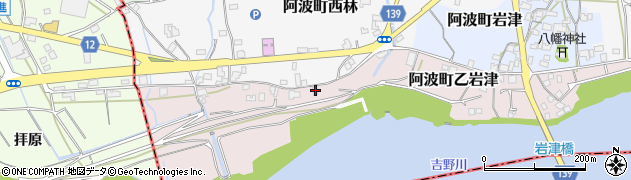 徳島県阿波市阿波町乙岩津119周辺の地図