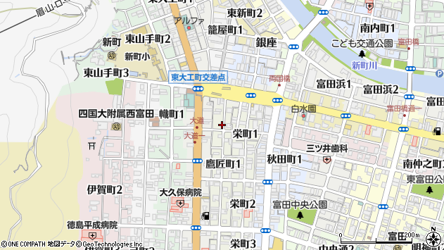 〒770-0922 徳島県徳島市鷹匠町の地図
