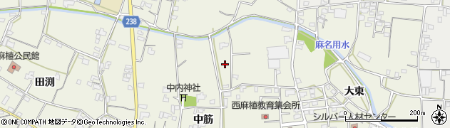 徳島県吉野川市鴨島町西麻植中筋周辺の地図