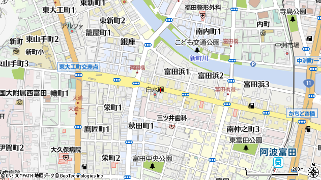 〒770-0932 徳島県徳島市仲之町の地図