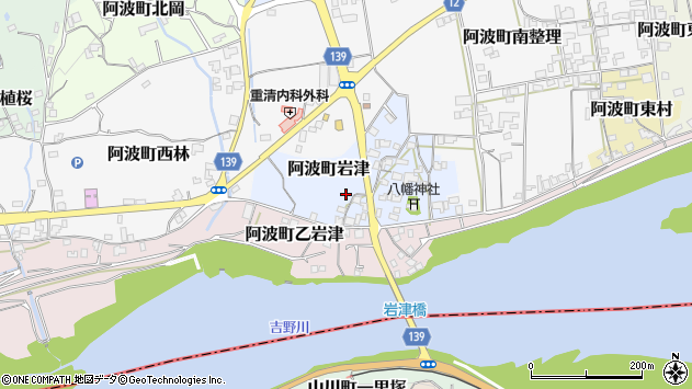 〒771-1706 徳島県阿波市阿波町中川原の地図