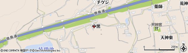 徳島県美馬市美馬町（中黒）周辺の地図